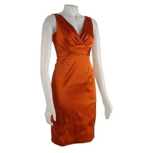DONNA RICCO: rust satin dress